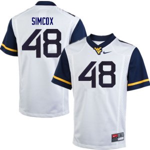 Men's West Virginia Mountaineers NCAA #48 Skyler Simcox White Authentic Nike Stitched College Football Jersey GL15Y16JL